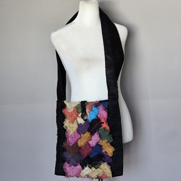 Colorful Multicolor Patchwork Bohemian Hippie Crossbody Bag - Picture 1 of 8